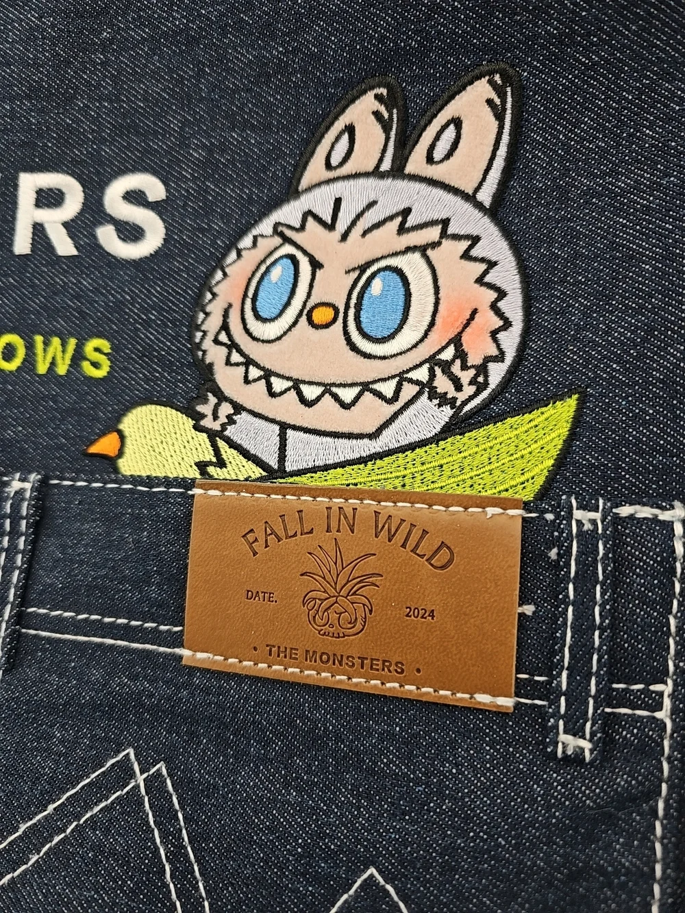 The Monsters Denim Crossbody Tote Bag